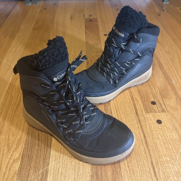 COLUMBIA Red Hills Omni-Heat Boot Women's Size US 7 Black Brown Waterproof - Picture 1 of 11